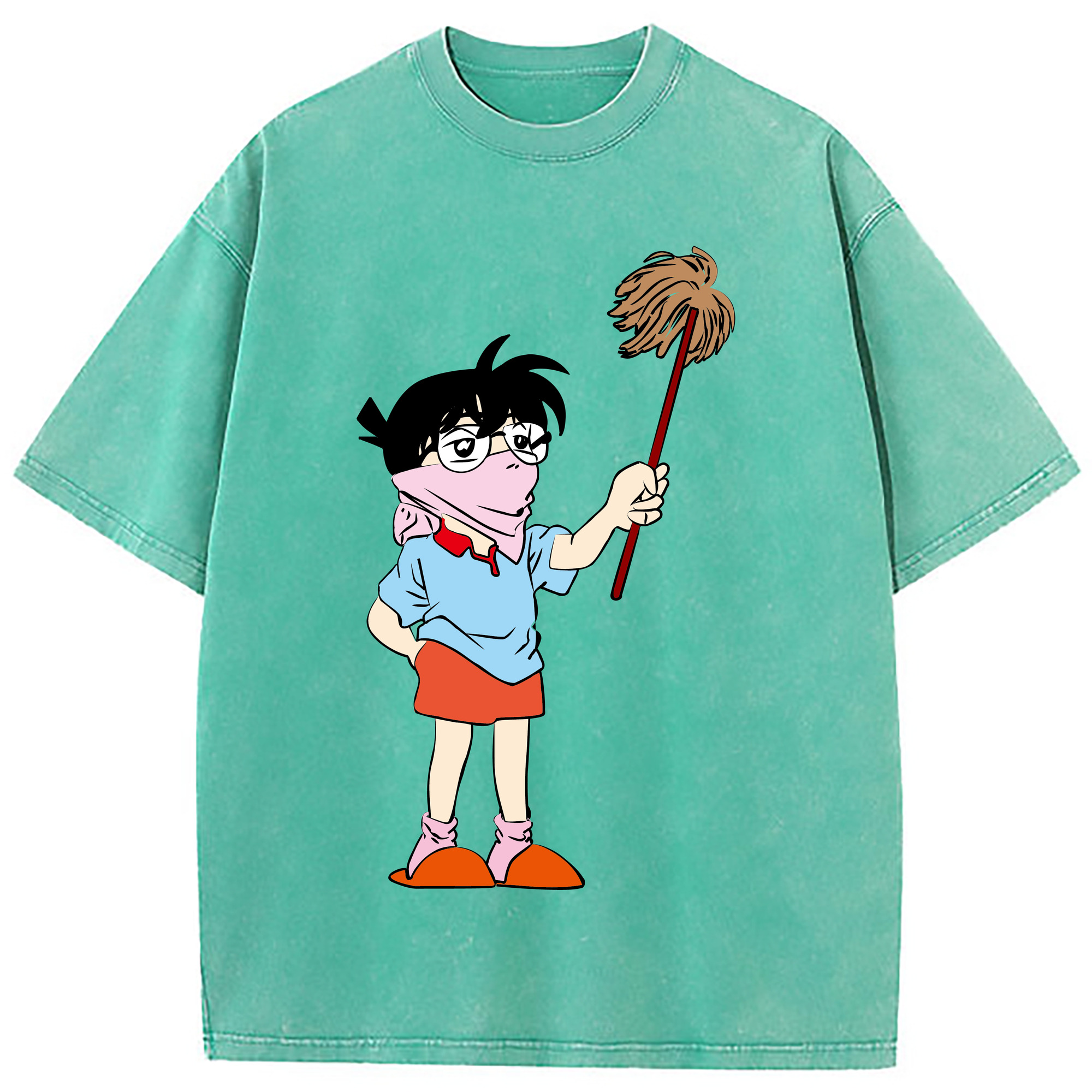 （画像用） 名探偵コナン 江戸川 コナン Detective Conan Conan Edogawa 綿100% ヴィンテージ風 半袖Tシャツ（フロントプリント）